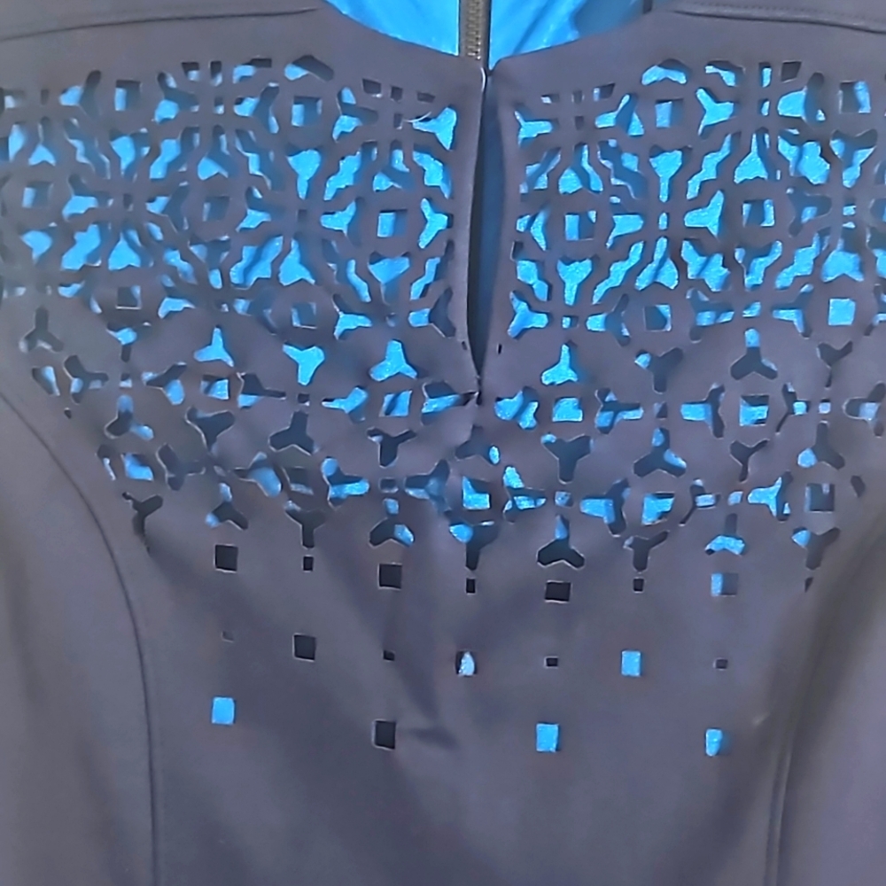 Laundry by Shelli Segal Navy Sheath Dress - Excellent Condition (Size 12) - Picture 3 of 7